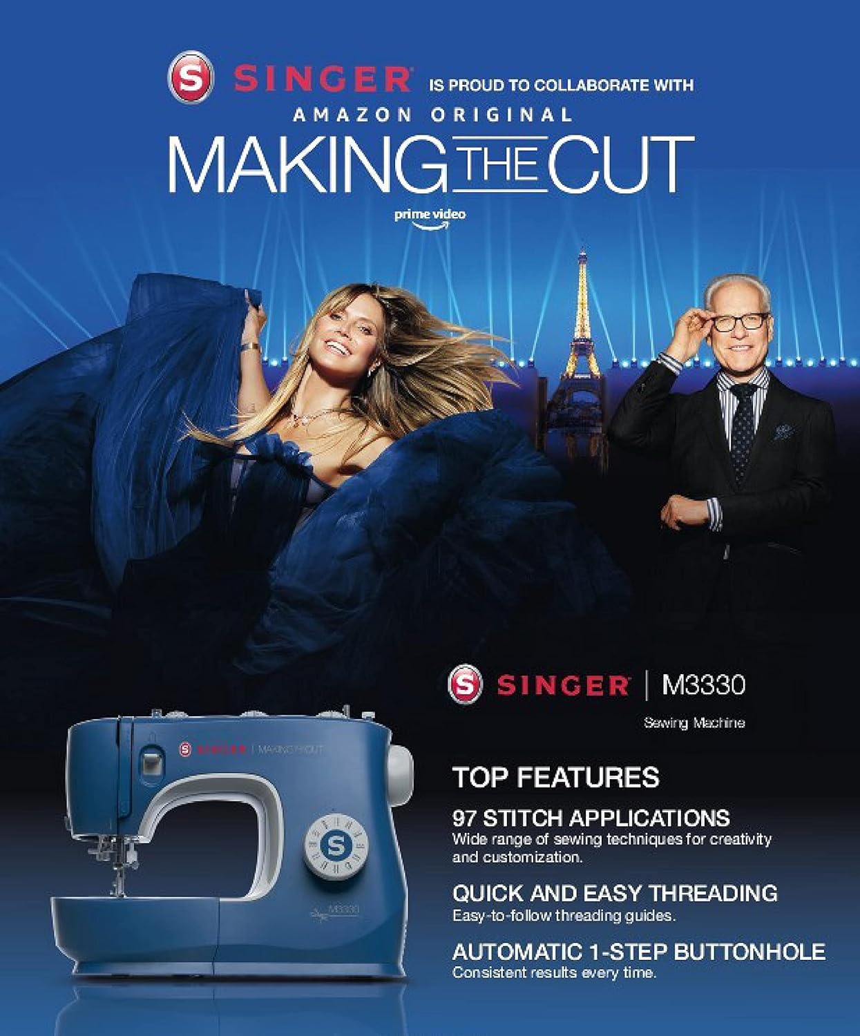 Máquina de coser overlock SINGER S0230 con kit de accesorios – Estructura resistente – 1300 puntadas por minuto – 4 hilos – Alimentación diferencial – Confección de placas de corte