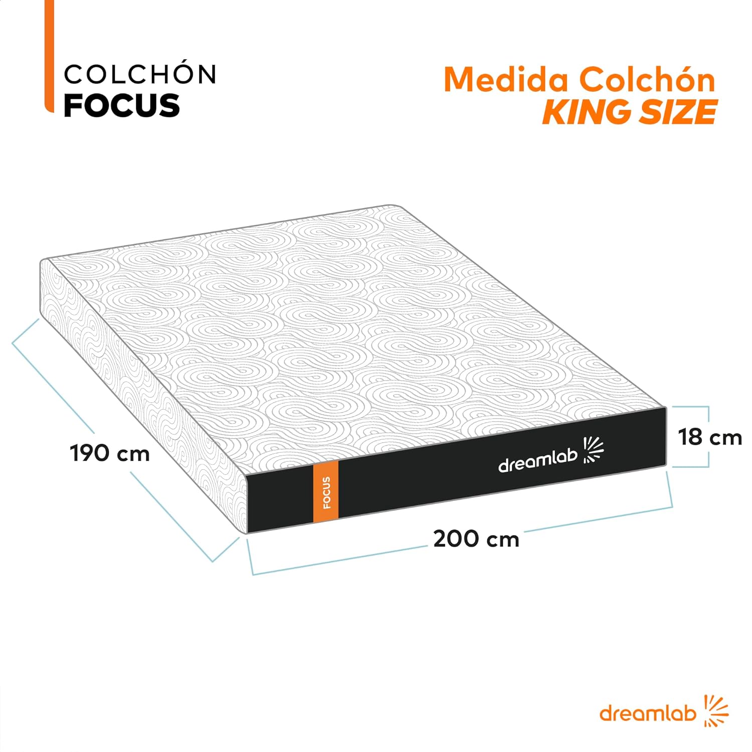 Colchón Dreamlab Polar Hybrid Queen 150x190 cm | Forro polar de tacto frío | Espuma viscoelástica con gel y muelles | Materiales certificados ---------- Parche en el ojo