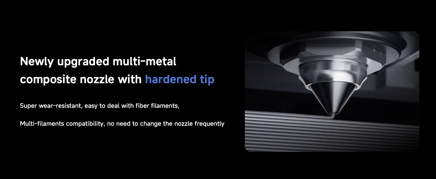Newly upgraded multi-metal composite nozzle with hardened tip