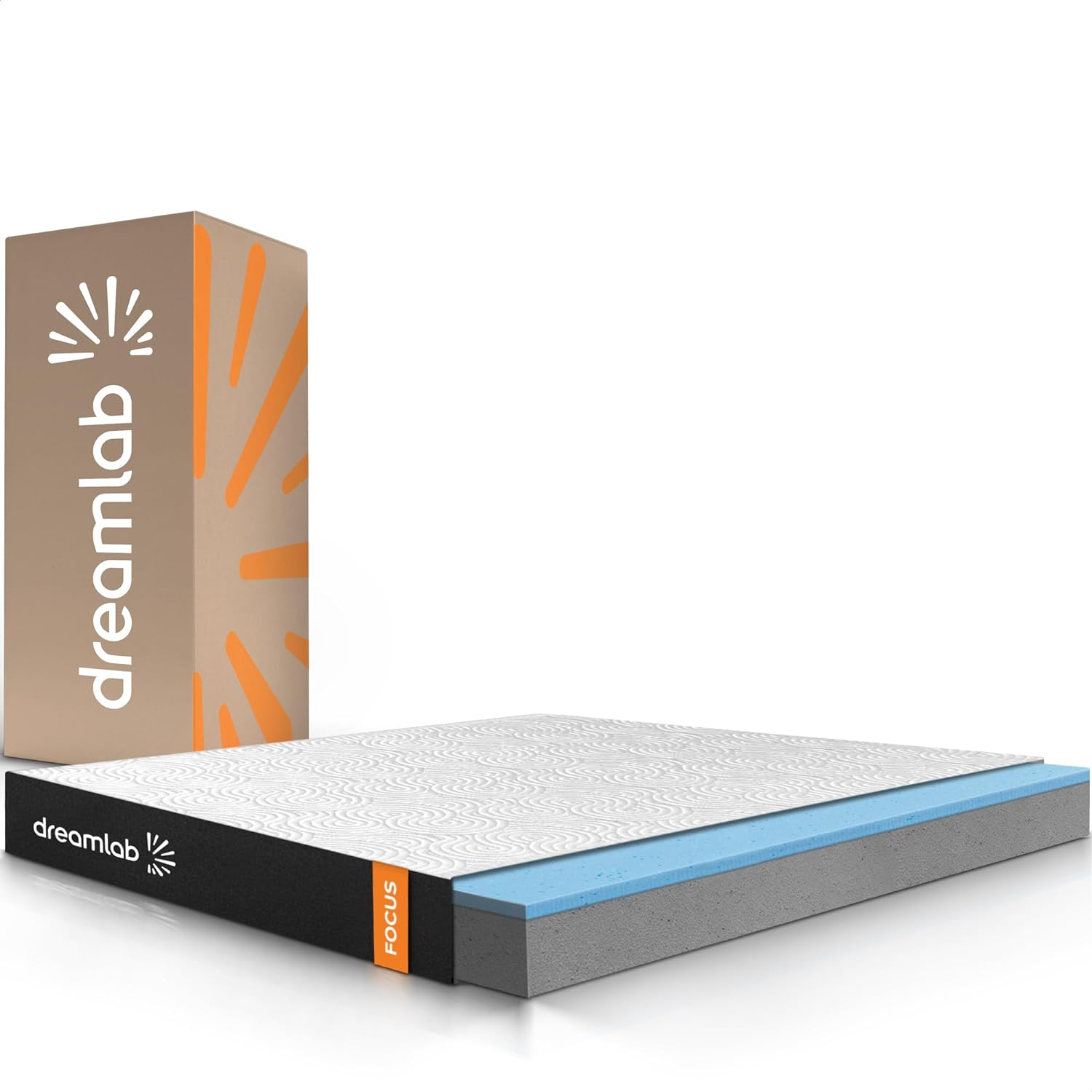 Colchón Dreamlab Polar Hybrid Queen 150x190 cm | Forro polar de tacto frío | Espuma viscoelástica con gel y muelles | Materiales certificados ---------- Parche en el ojo