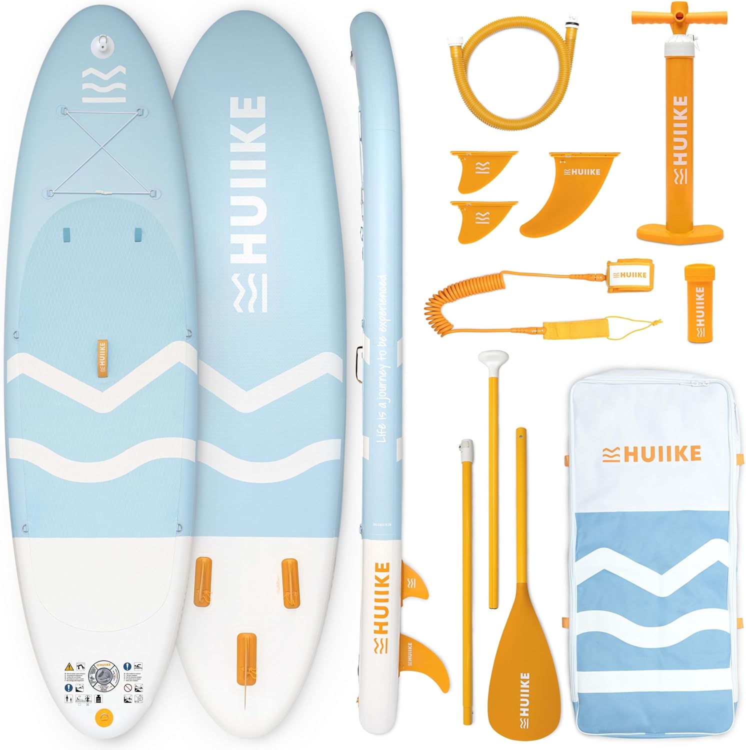 HUIIKE Paddle Gonflable Adulte avec Accessoires Inclus, Pagaie, Ailerons, Pompe. Planche de Stand Up Paddle Grande Stabilité et Résistance. 305 x 84 x 15 cm, Jusqu'à 130 kg-Daviakanest