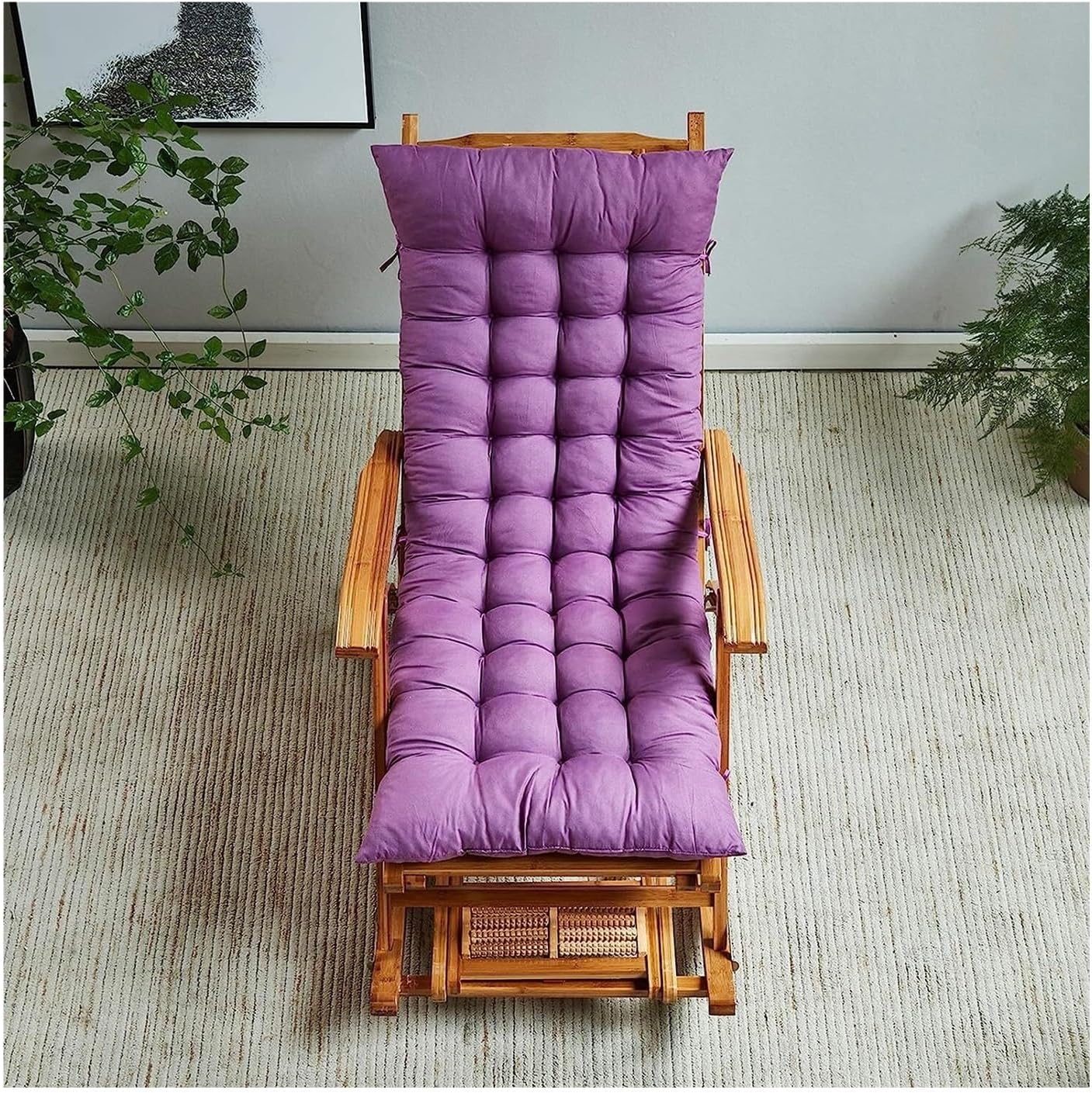 DANNMPX Chaise Longue Chaise Berçante Pliable Longue De Balcon Patio Jardin Sieste Fauteuil Inclinable Pliante Relaxation E+Cushion-Daviakanest