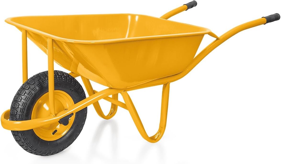VITO - Brouette Pro 80 litres : Roue Pneumatique Ultra-Résistante 150 kg, Châssis Acier Renforcé, Caisse Carrée Anti-Choc - Idéale Chantier et Jardinage-Daviakanest