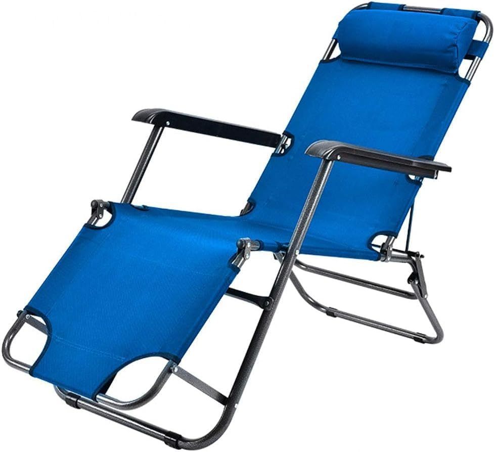 DANNMPX Chaise Longue Balcon Loisirs Chaise Longue Tissu Oxford Inclinable Pliant Et Réglable pour Bureau Jardin Pause Déjeuner Pêche Patio Pliante Relaxation Blue-Daviakanest