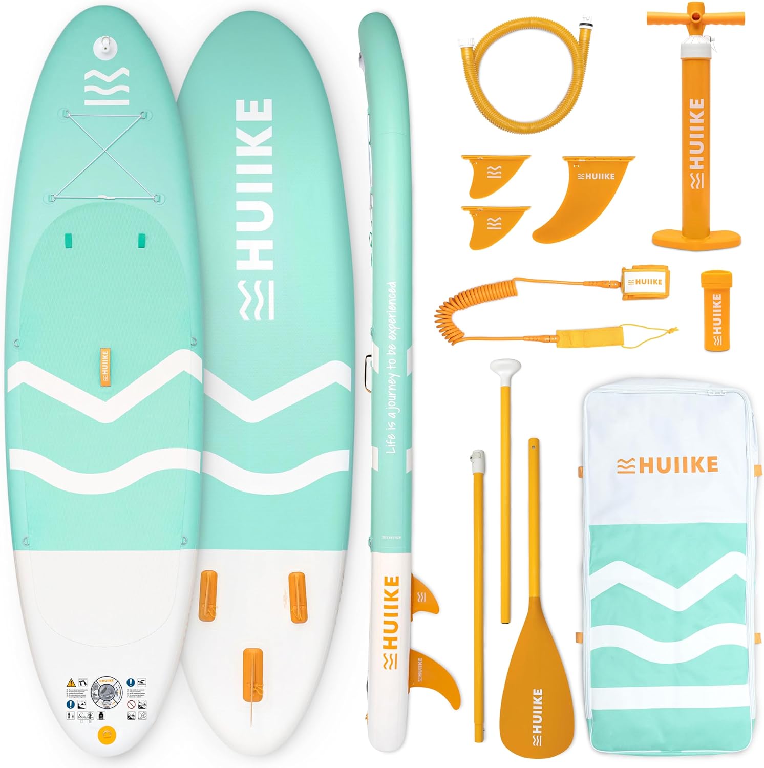 HUIIKE Paddle Gonflable Adulte avec Accessoires Inclus, Pagaie, Ailerons, Pompe. Planche de Stand Up Paddle Grande Stabilité et Résistance. 305 x 84 x 15 cm, Jusqu'à 130 kg-Daviakanest