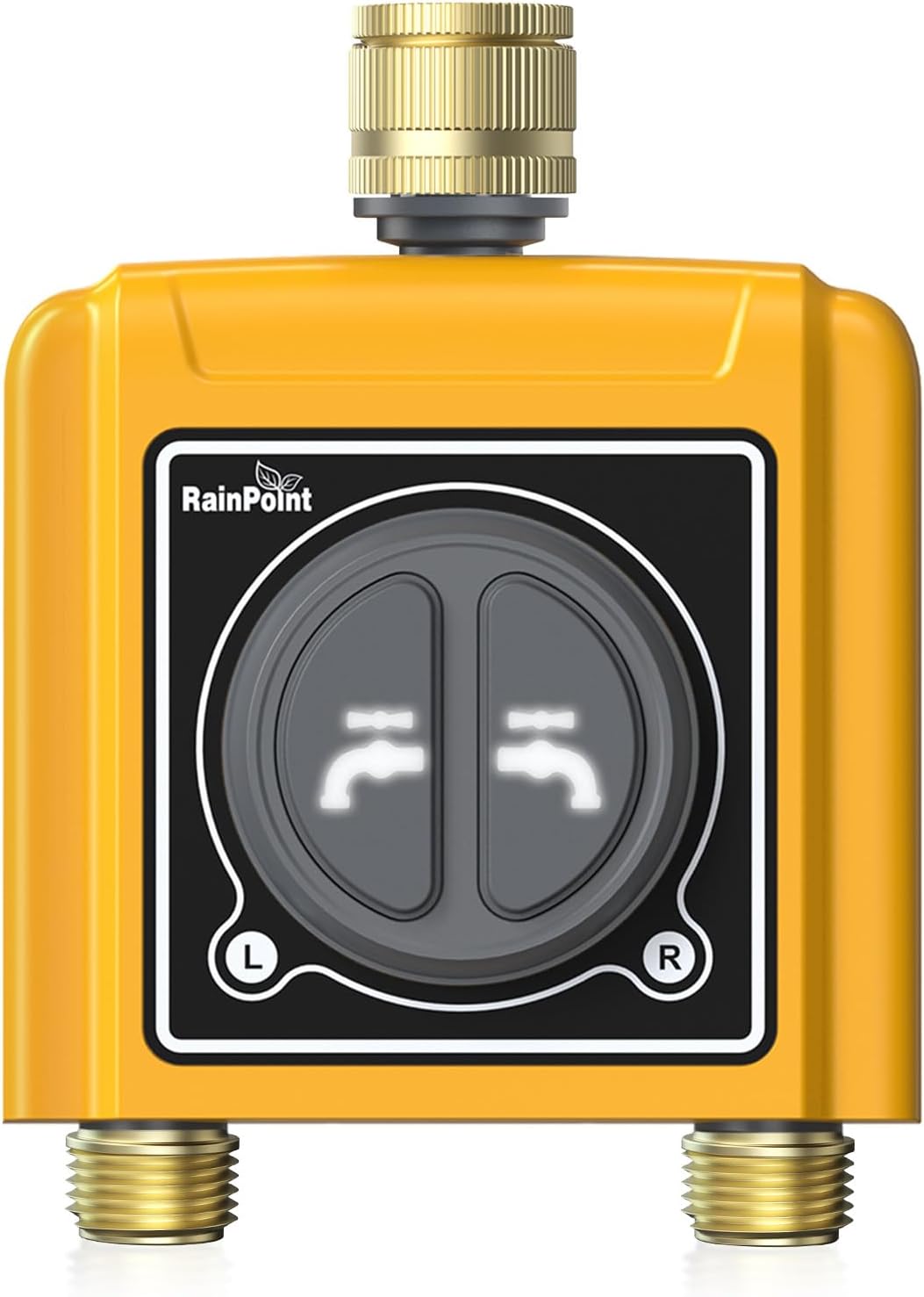 RAINPOINT Ordinateur d'irrigation Wi-Fi 2 sorties avec entrée et sortie en laiton, minuterie avec retard de pluie/arrosage manuel, contrôle par application minuterie uniquement-Daviakanest