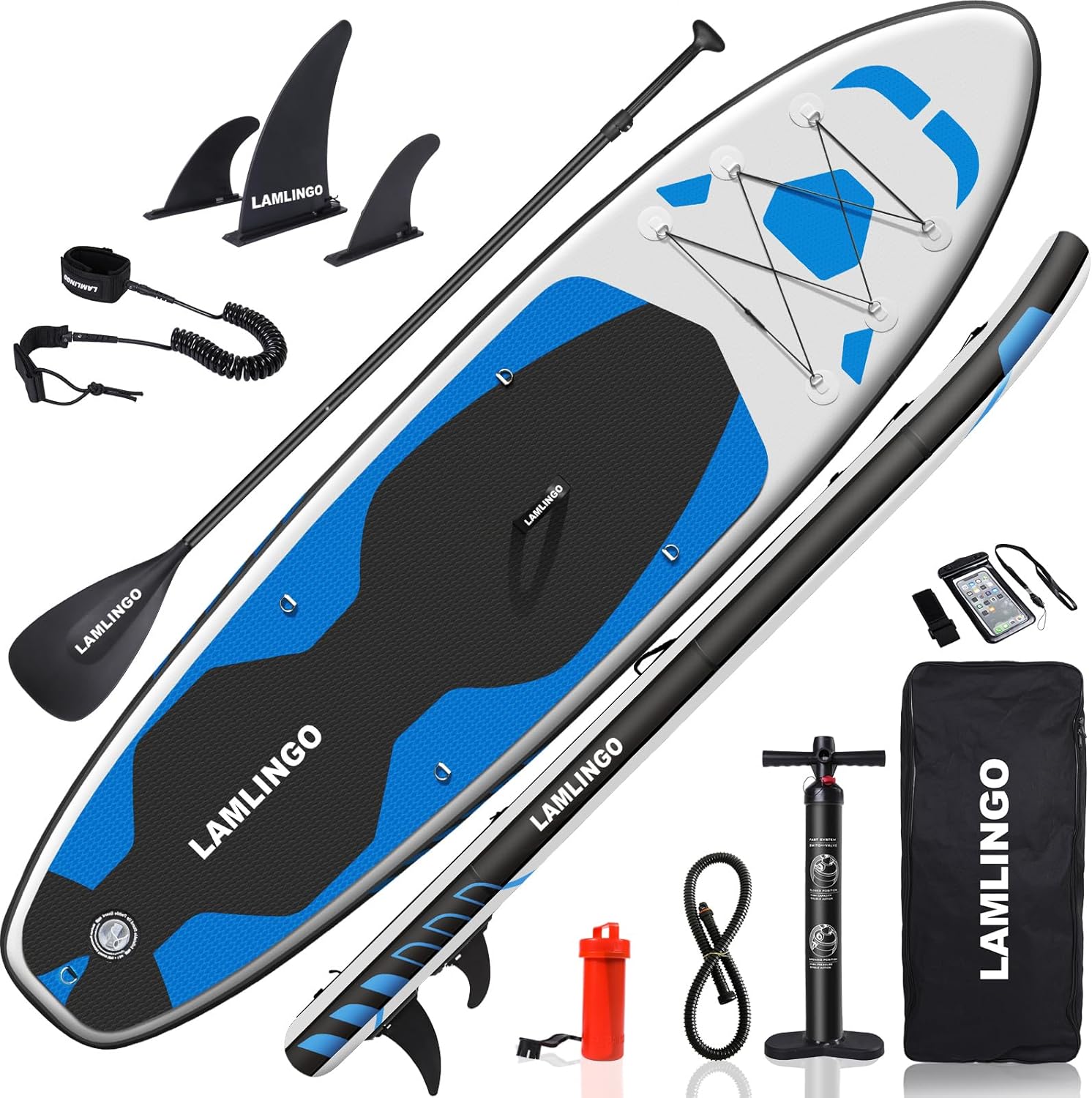 Rolimate Max 200 KG Stand Up Paddle Board Gonflable Adulte, Sup Planche en PVC Construction Ultra Robuste, Kit Pagaie, Pompe à Double Action, Sac à Dos Boîte réparation-Daviakanest
