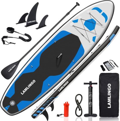 Rolimate Max 200 KG Stand Up Paddle Board Gonflable Adulte, Sup Planche en PVC Construction Ultra Robuste, Kit Pagaie, Pompe à Double Action, Sac à Dos Boîte réparation-Daviakanest