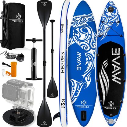 KESSER Set Sup Board Gonflable Stand Up Paddle Board Premium Surfboard Sports Aquatiques 6 Pouces d'épaisseur Accessoires complets 130kg-Daviakanest