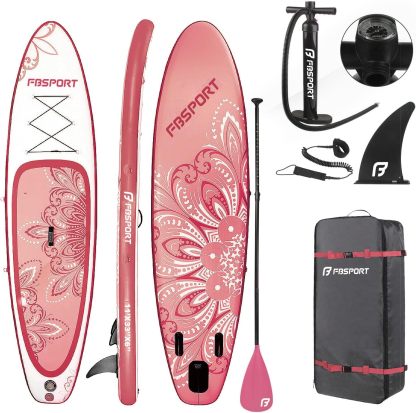 FBSPORT Stand Up Paddle Board Gonflable, 15 CM d'Épaisseur Sup Board, Plaque de Sup Gonflable pour Stand Up Paddle, kit de Planche de Surf avec Sup Paddle Réglable en Aluminium +Pompe-Daviakanest
