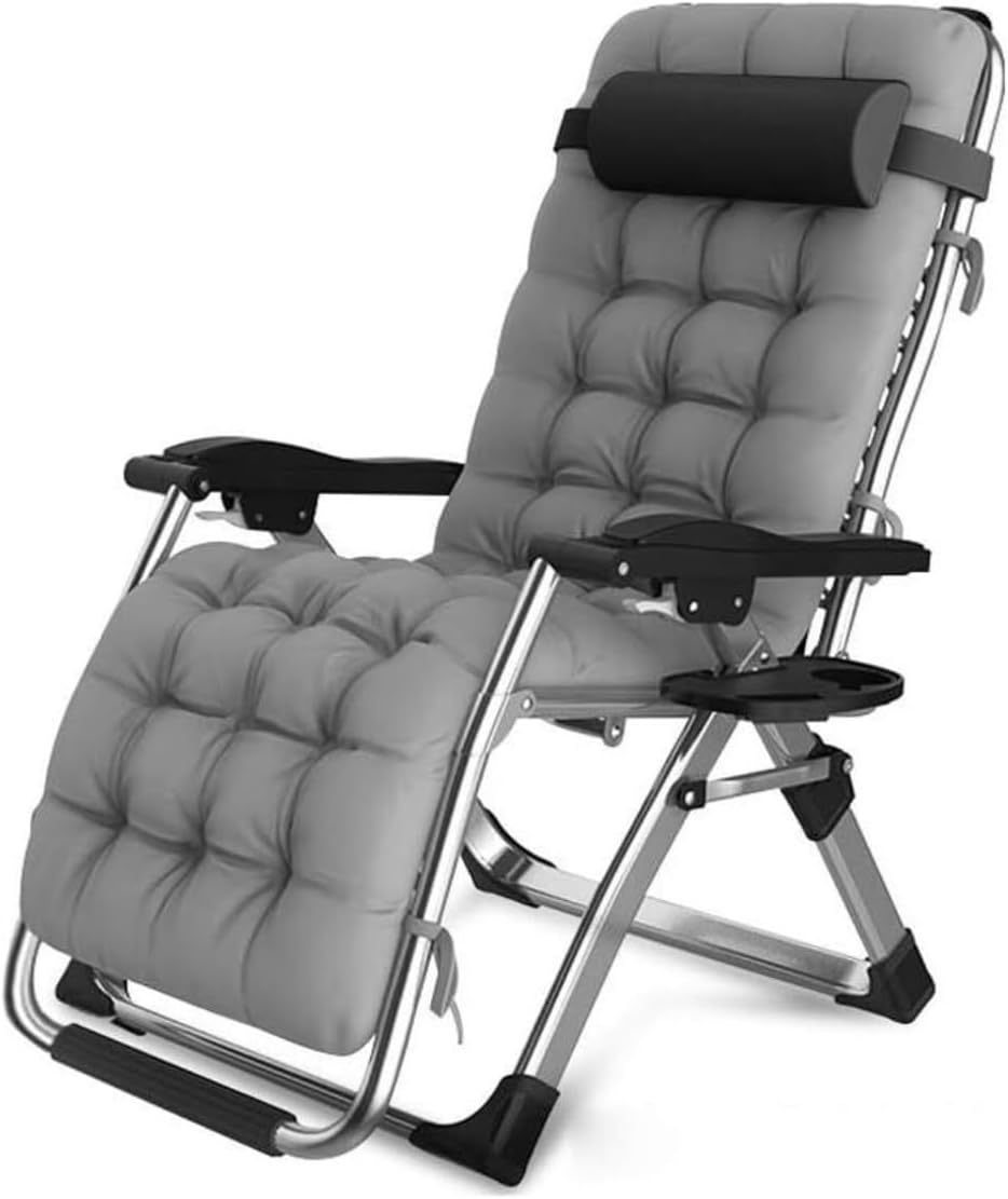 DANNMPX Chaise Longue Chaise Longue Pliante Chaises Inclinables Dossier Fauteuil Plage Jardin Portable Voyage Camping en Plein Air Pliante Relaxation A+Cushion-Daviakanest