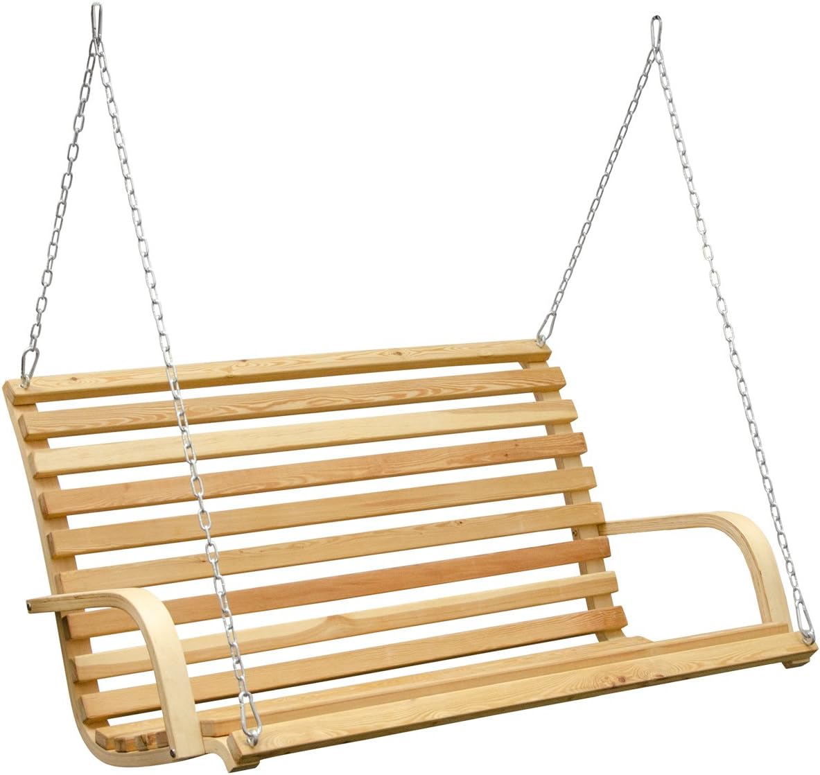 AMANKA Banc de Balancelle de Jardin en Bois de Mélèze Huilé - pour 3 Personnes avec Accoudoirs et Siège - Charge Maximale 260 Kg - Mobilier Extérieur Stable et Durable - Support Non Inclus-Daviakanest