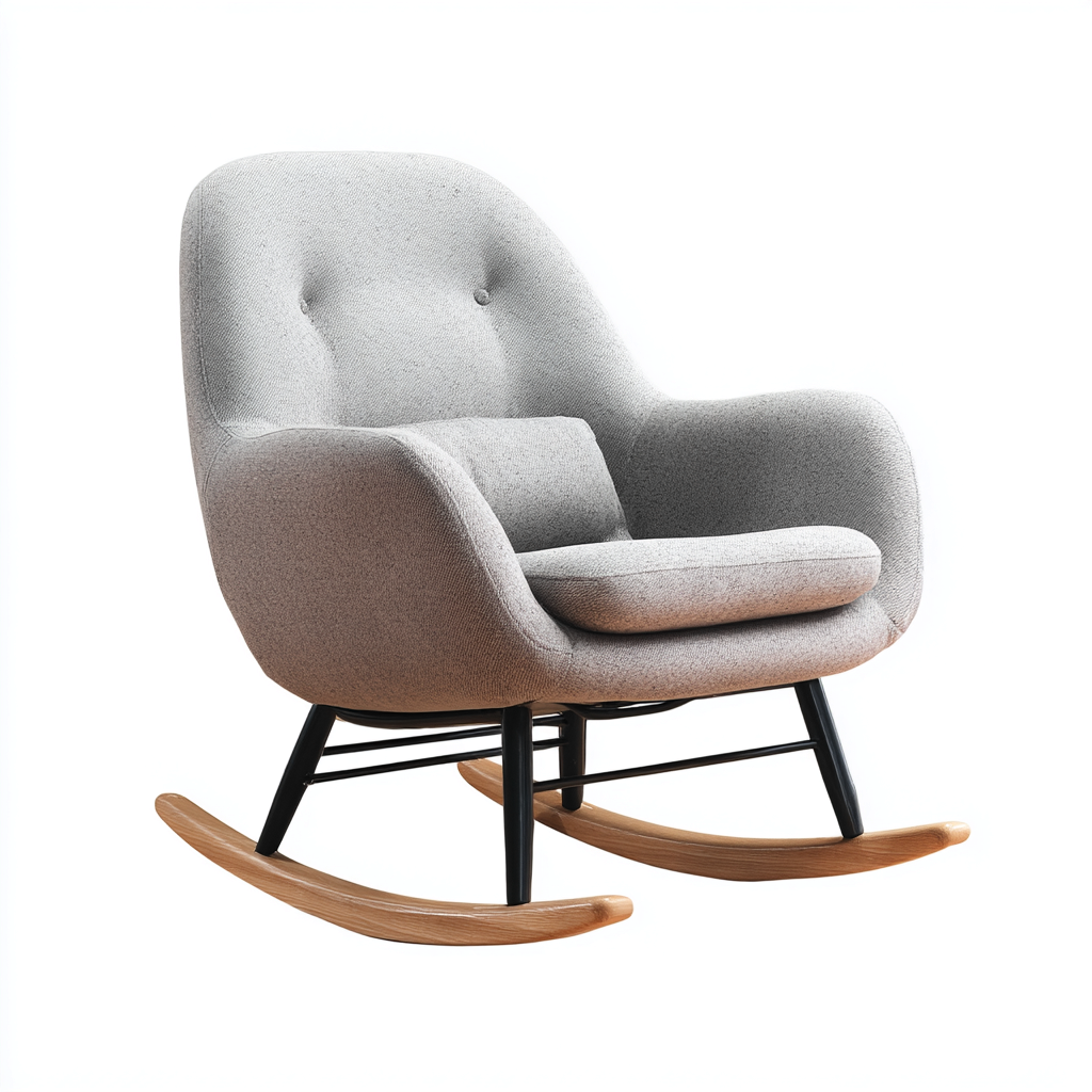 Fauteuil à bascule rembourré 70x85x95 cm - gris - confort moderne-Daviakanest