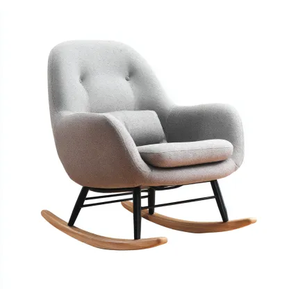 Fauteuil à bascule rembourré 70x85x95 cm - gris - confort moderne-Daviakanest