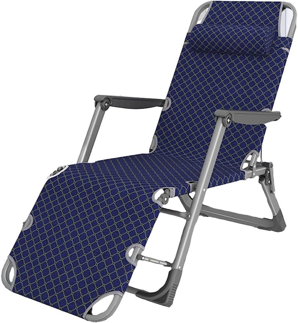 DANNMPX Chaise Longue Chaise Pliante Sieste Longue Bureau Maison Loisirs Portable Siège pour Piscine Cour Extérieure Pliante Relaxation Blue-Daviakanest