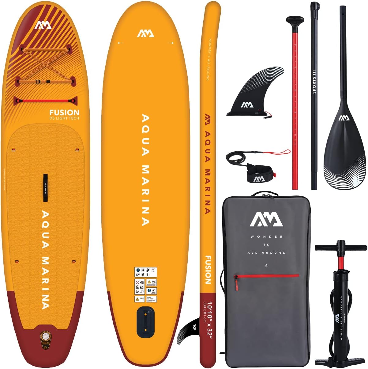 Aqua Marina Fusion Planche à pagaie Gonflable iSUP 330 cm de Long-Daviakanest