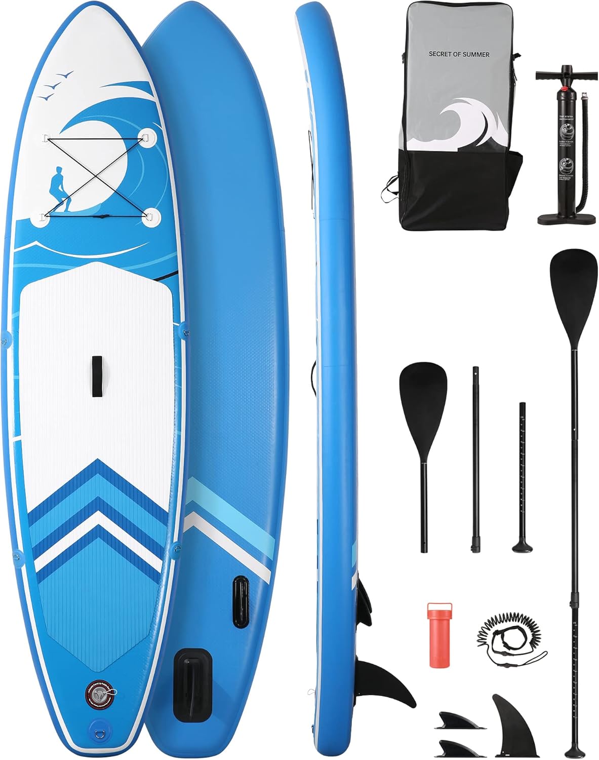 Planche à pagaie de 15,2 cm d'épaisseur avec accessoires ISUP et sac de transport et pompage rapide pour adultes et jeunes pour pagaie, surf, pêche, yoga-Daviakanest
