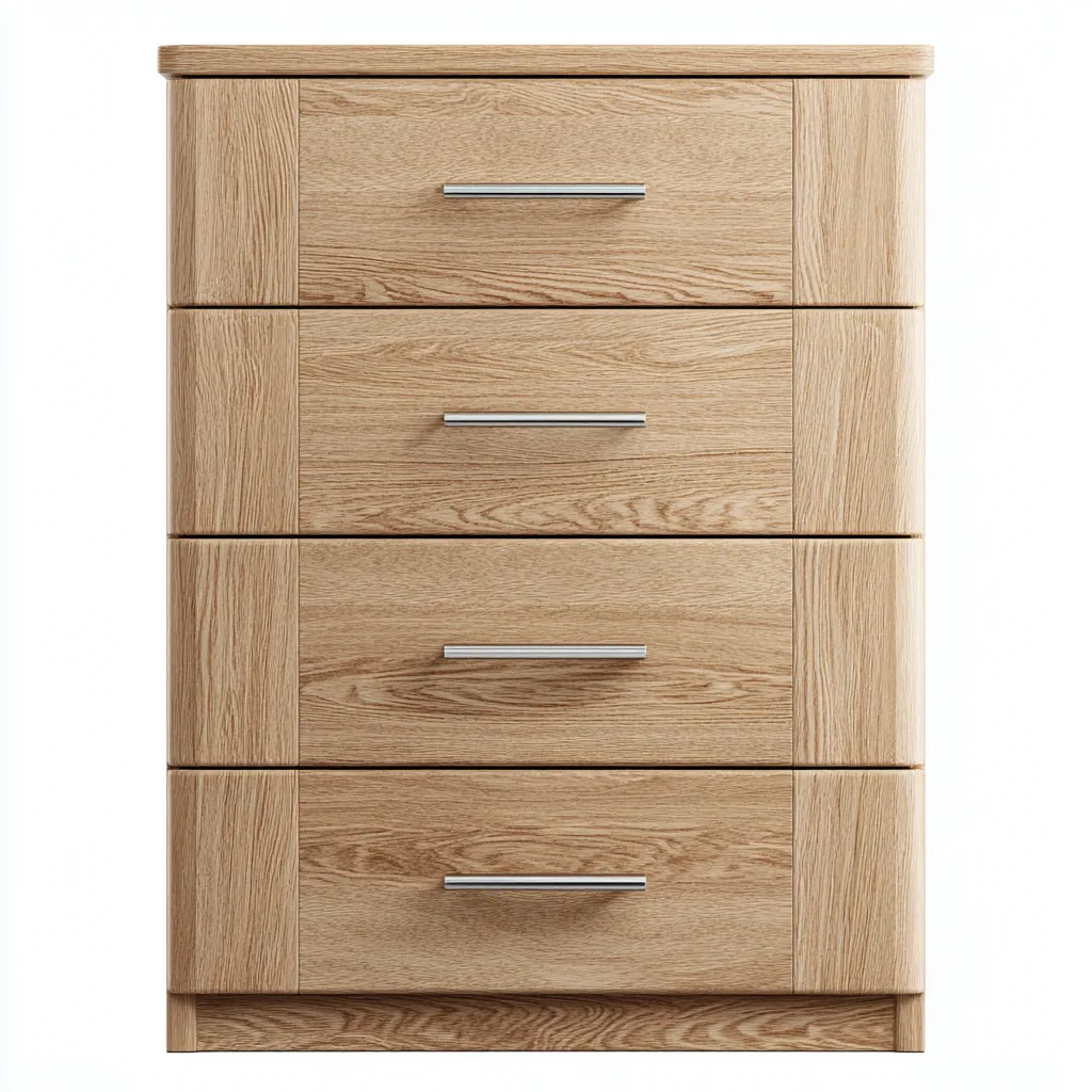 Commode en bois 80x45x110 cm - brun - rangement avec 4 tiroirs-Daviakanest