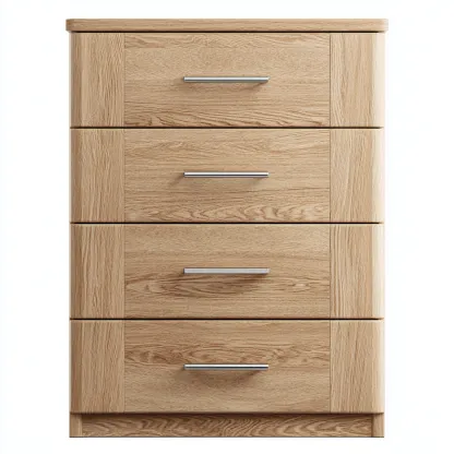 Commode en bois 80x45x110 cm - brun - rangement avec 4 tiroirs-Daviakanest