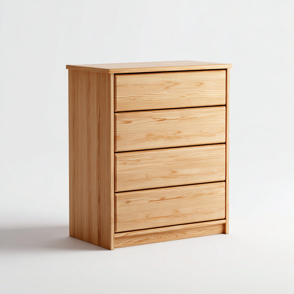 Commode en bois massif 80x40x95 cm - bois naturel - design épuré pour chambre ou salon-Daviakanest