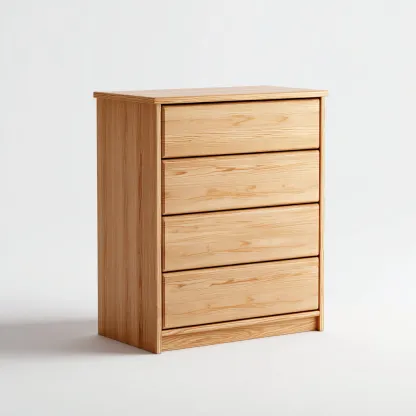 Commode en bois massif 80x40x95 cm - bois naturel - design épuré pour chambre ou salon-Daviakanest