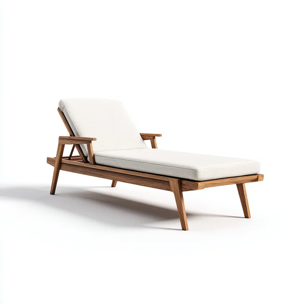 Bain de soleil bois massif tissu 200x70x85 cm - beige - design contemporain-Daviakanest