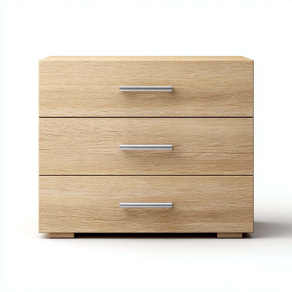 Commode en MDF finition bois 80x40x75 cm - Bois clair - Usage intérieur - Design moderne-Daviakanest