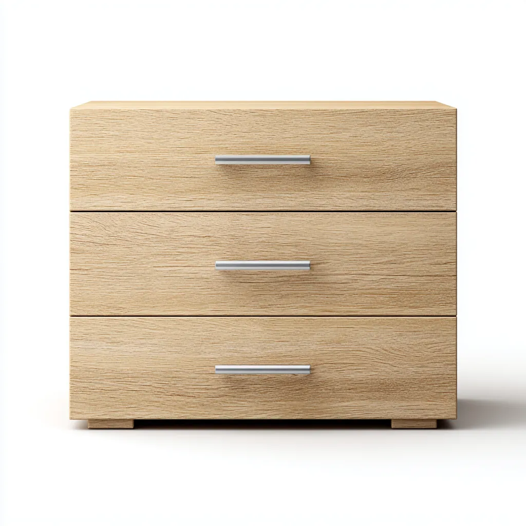 Commode en MDF finition bois 80x40x75 cm - Bois clair - Usage intérieur - Design moderne-Daviakanest