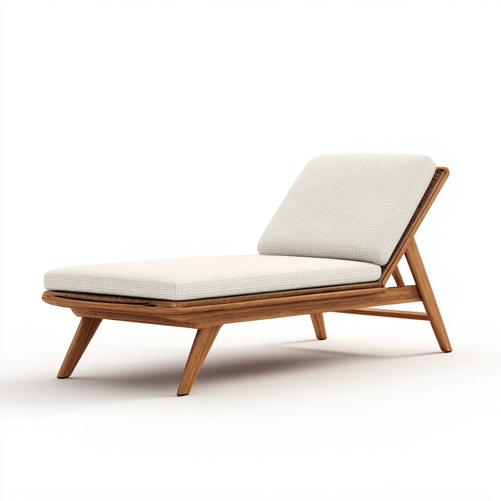 Bain de soleil en bois avec coussin 190x65x75 cm - beige - style naturel extérieur-Daviakanest