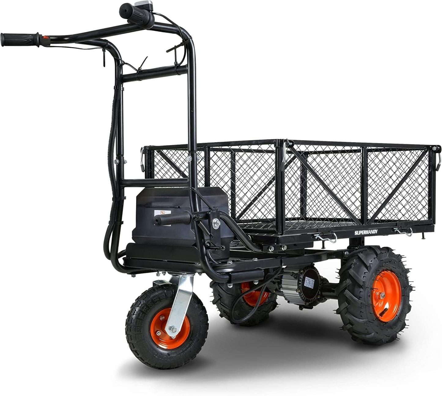SuperHandy Chariot de Service Utilitaire Power Wagon Brouette Électrique 48V DC Alimentée par Lithium-ION 230 kg de Charge et Plus de 460 kg de Capacité de Transport pour la Ferme et Le Jardin-Daviakanest