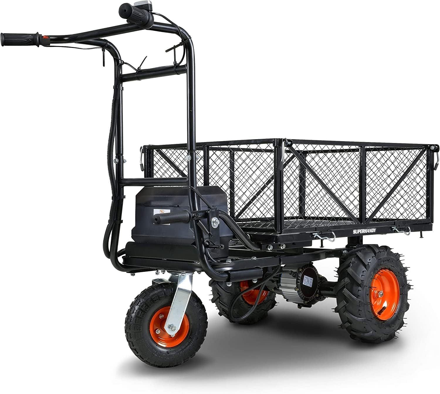 SuperHandy Chariot de Service Utilitaire Power Wagon Brouette Électrique 48V DC Alimentée par Lithium-ION 230 kg de Charge et Plus de 460 kg de Capacité de Transport pour la Ferme et Le Jardin-Daviakanest