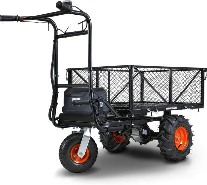 SuperHandy Chariot de Service Utilitaire Power Wagon Brouette Électrique 48V DC Alimentée par Lithium-ION 230 kg de Charge et Plus de 460 kg de Capacité de Transport pour la Ferme et Le Jardin-Daviakanest