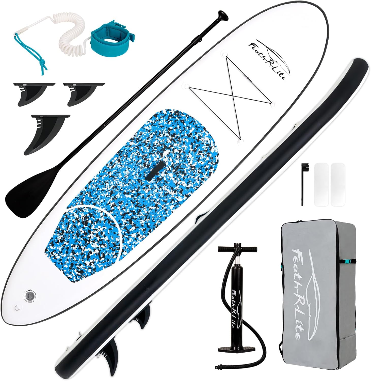 FunWater Planche de Stand up Paddle Board Gonflable 305cm, Idéale pour Les Débutants avec Pagaie, Pompe, Sac à Dos ISUP, Laisse, Kit Réparation, étanche Qualité Supérieure-Daviakanest