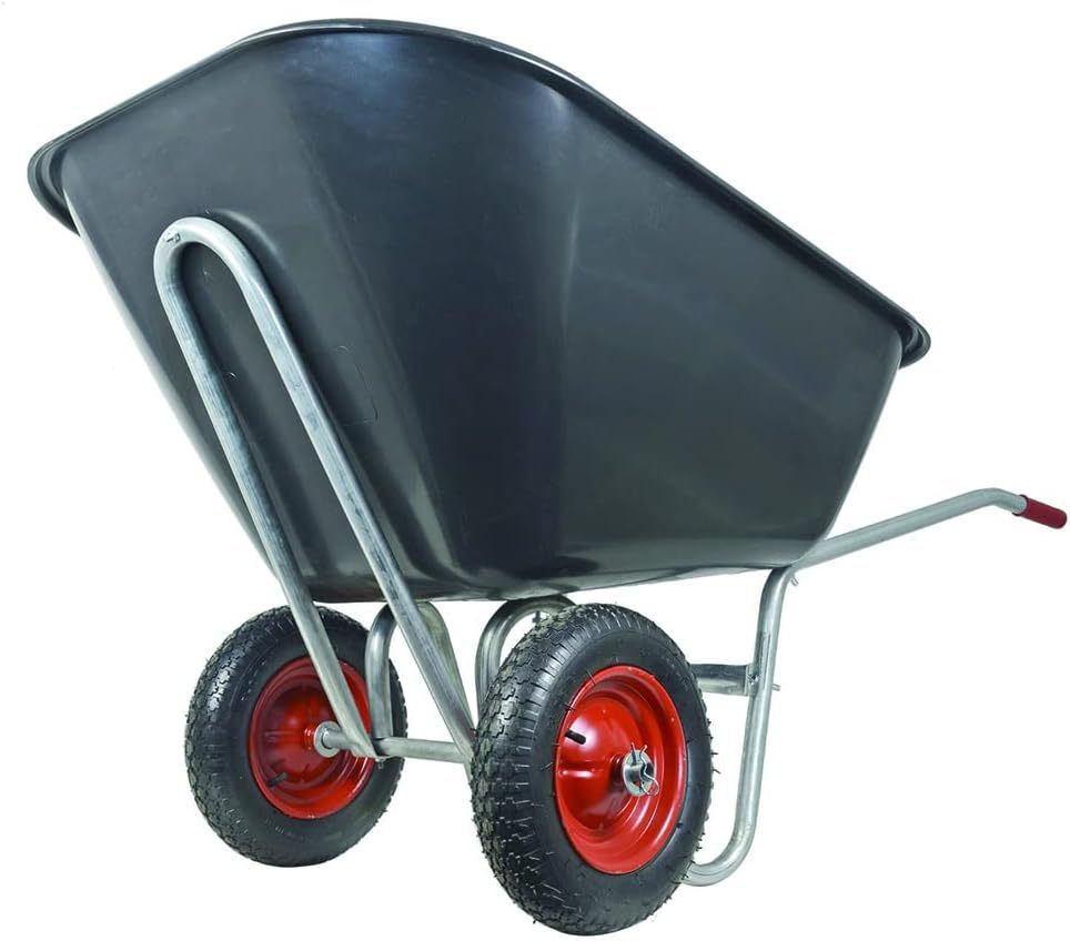 Vigor Brouette avec 2 roues, caisse noire en plastique, capacité 240 lt-Daviakanest