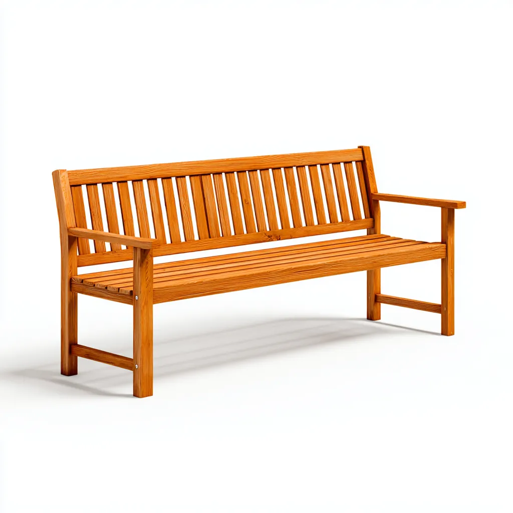 Banc de jardin en bois massif 160x60x85 cm - bois naturel - design classique avec accoudoirs pour extérieur-Daviakanest