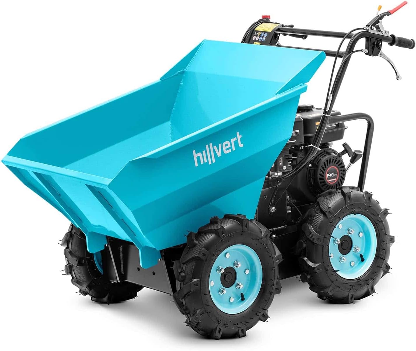 Hillvert HT-MD-400 Brouette à Moteur 6.5 Ch 400 kg Mini Dumper Brouette Thermique-Daviakanest