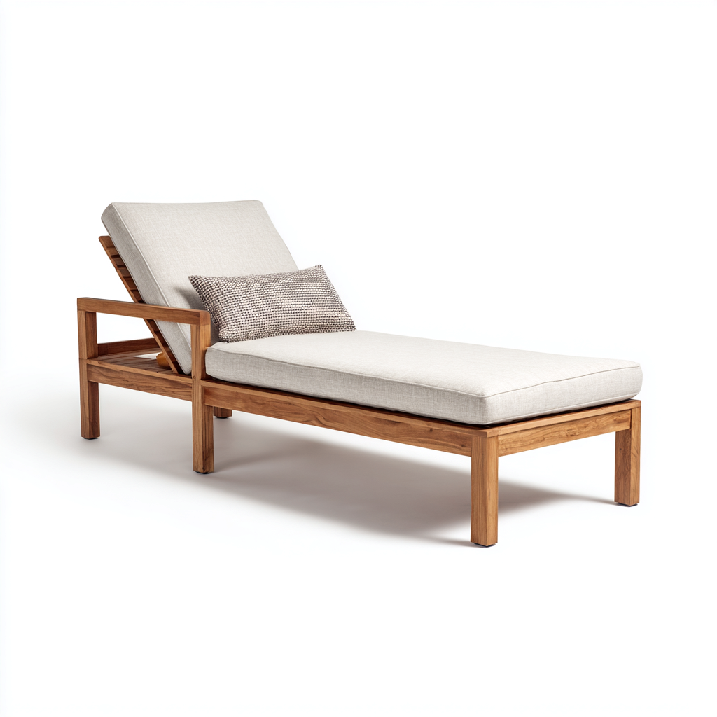 Bain de soleil en bois 195x70x38 cm avec dossier réglable - Détente extérieure - Design naturel-Daviakanest