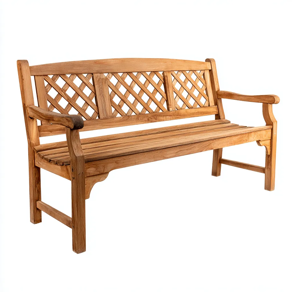Banc de jardin en bois massif 150x55x88 cm - Bois naturel - Usage extérieur - Style traditionnel-Daviakanest