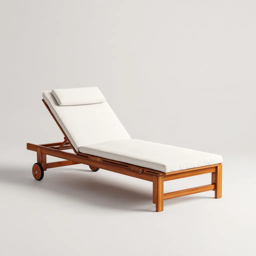 Bain de soleil en bois 200x65x35 cm avec dossier réglable - Confort extérieur - Design élégant-Daviakanest