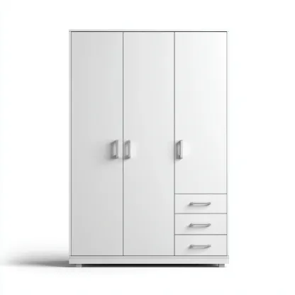 Armoire 3 portes avec tiroirs 135x56x198 cm - blanc - design moderne-Pacormadecor