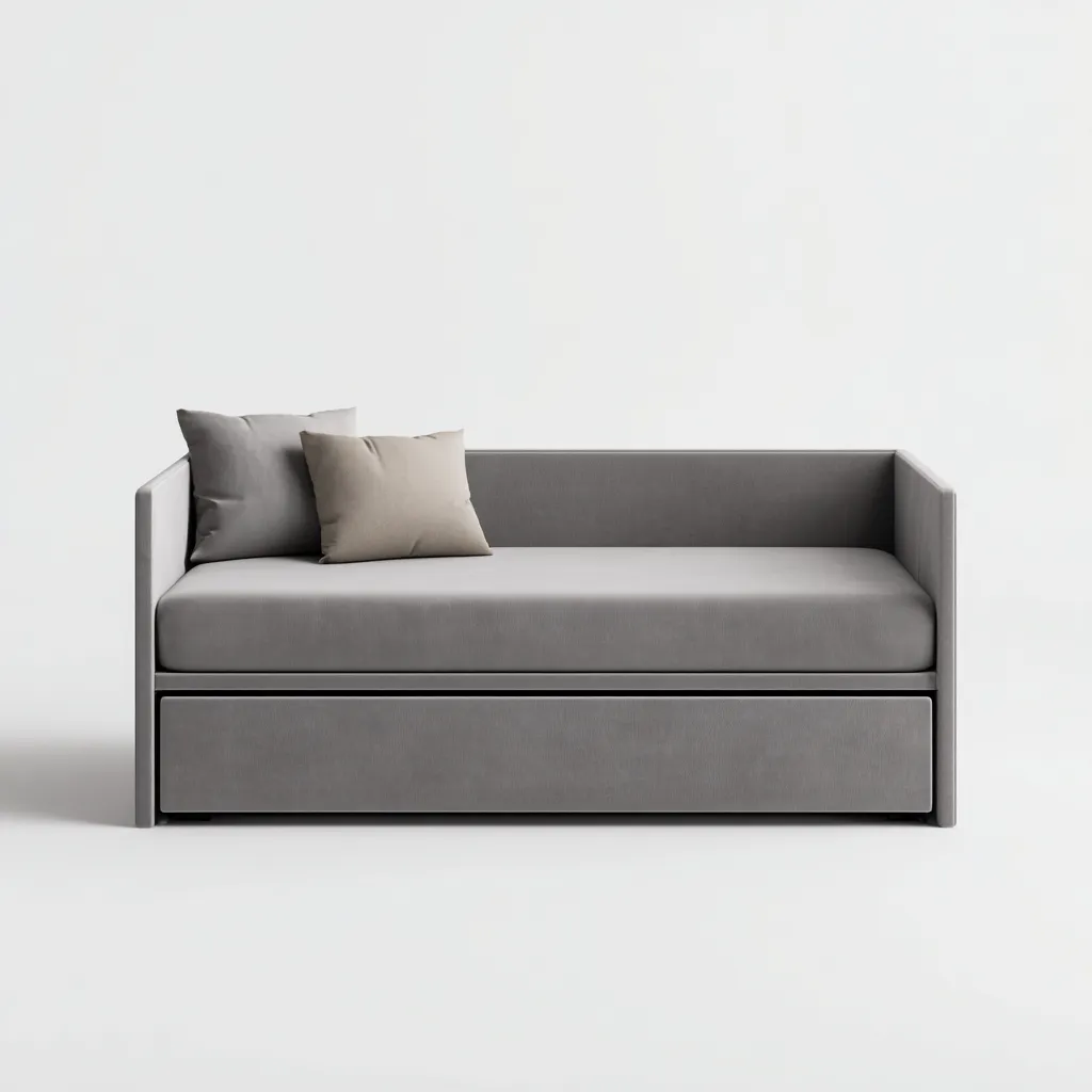 Canapé lit 200x90x85 cm - tissu gris - avec rangement - style moderne-Pacormadecor