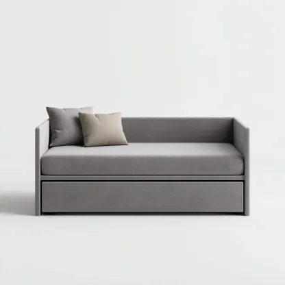 Canapé lit 200x90x85 cm - tissu gris - avec rangement - style moderne-Pacormadecor