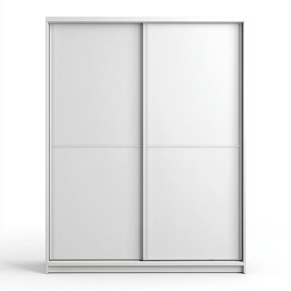 Armoire à portes coulissantes 150x60x200 cm - finition blanche - 2 portes - style moderne-Pacormadecor