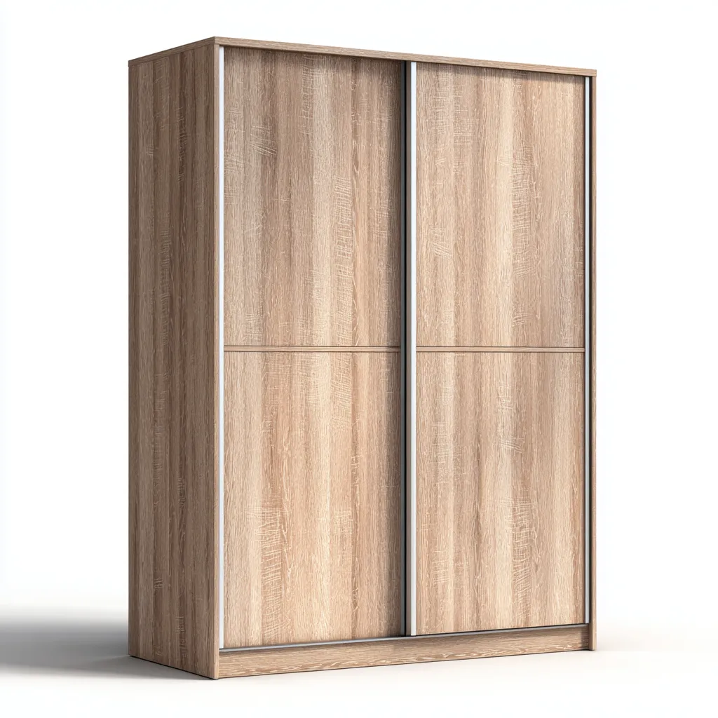 Armoire à portes coulissantes en MDF finition bois 160x60x200 cm - Bois naturel - Usage intérieur - Design contemporain-Pacormadecor