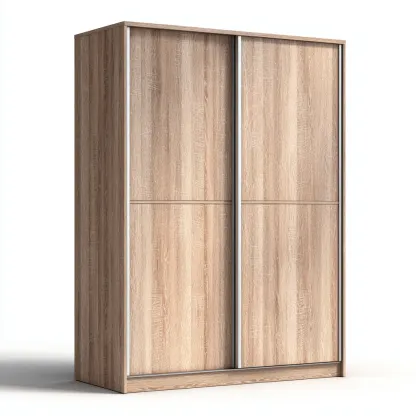 Armoire à portes coulissantes en MDF finition bois 160x60x200 cm - Bois naturel - Usage intérieur - Design contemporain-Pacormadecor