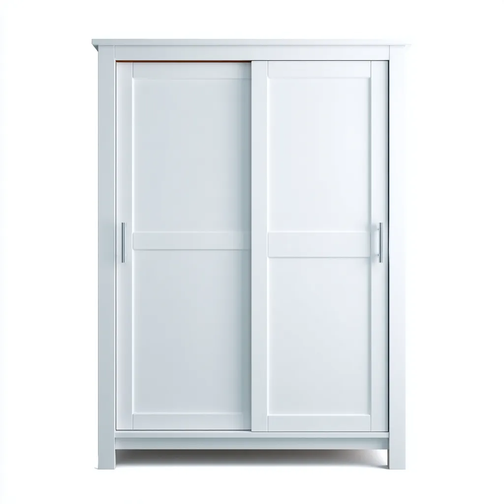 Armoire à portes coulissantes en bois 100x60x190 cm - blanc - design classique pour chambre-Pacormadecor