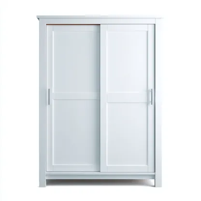 Armoire à portes coulissantes en bois 100x60x190 cm - blanc - design classique pour chambre-Pacormadecor