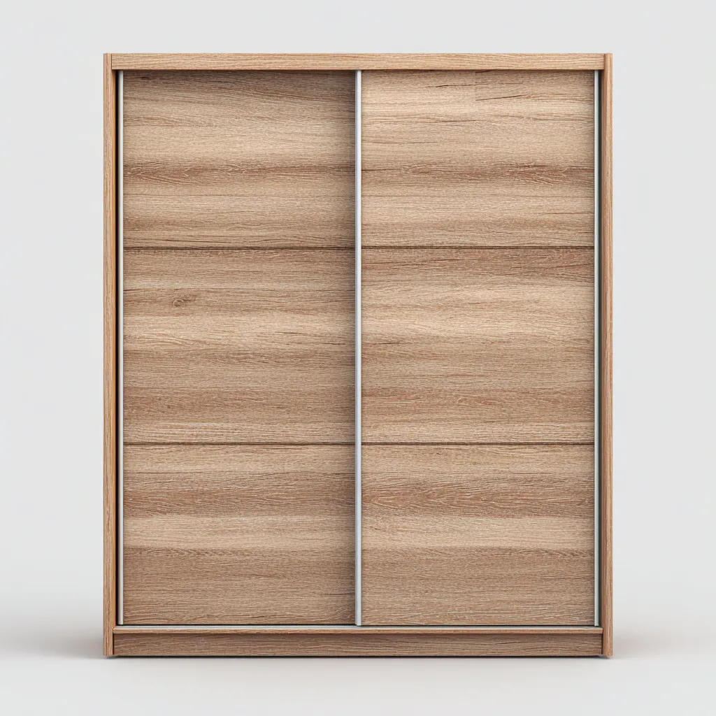 Armoire à portes coulissantes 2 portes 160x62x200 cm - bois naturel - design moderne-Pacormadecor