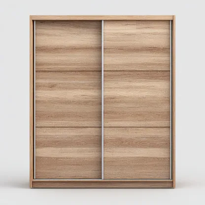 Armoire à portes coulissantes 2 portes 160x62x200 cm - bois naturel - design moderne-Pacormadecor