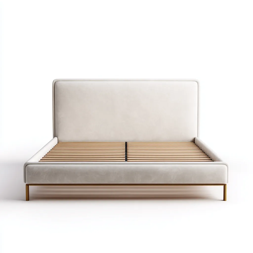 Lit double tapissé 200x160x95 cm - tissu beige - design moderne pour chambre-Pacormadecor